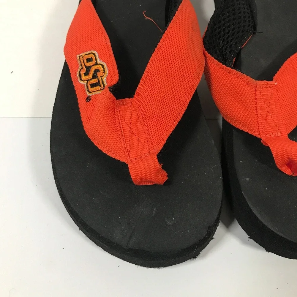 NCAA OSU Oklahoma State Cowboys Nylon Flip Flop Thong Mens‎ US 7/8 UK 7 EU 40.5